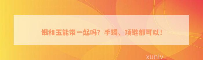 银和玉能带一起吗？手镯、项链都可以！