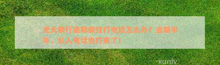 光大银行逾期疯狂打电话怎么办？逾期半年，私人电话也打来了！