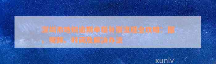 深圳市地税逾期申报补报流程全攻略：图、视频、时间及解决办法