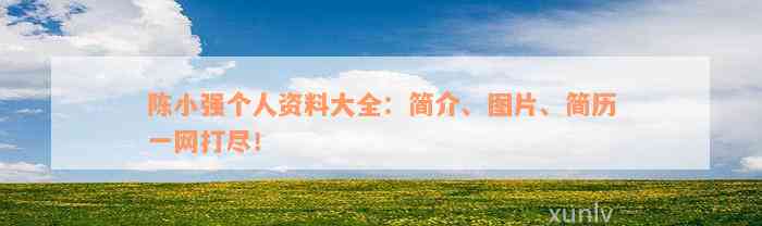 陈小强个人资料大全：简介、图片、简历一网打尽！