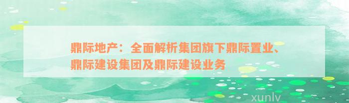 鼎际地产：全面解析集团旗下鼎际置业、鼎际建设集团及鼎际建设业务