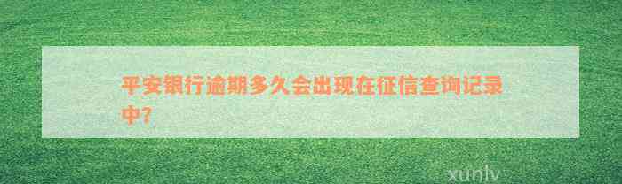 平安银行逾期多久会出现在征信查询记录中？