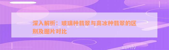 深入解析：玻璃种翡翠与高冰种翡翠的区别及图片对比