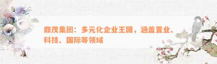 鼎茂集团：多元化企业王国，涵盖置业、科技、国际等领域