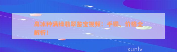 高冰种满绿翡翠鉴宝视频：手镯、价格全解析！