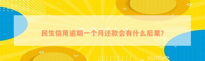 民生信用逾期一个月还款会有什么后果？