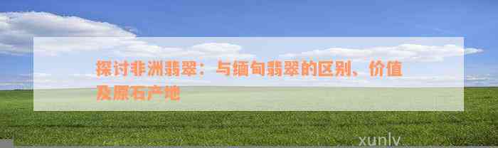 探讨非洲翡翠：与缅甸翡翠的区别、价值及原石产地