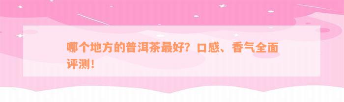 哪个地方的普洱茶最好？口感、香气全面评测！