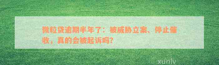 微粒贷逾期半年了：被威胁立案、停止催收，真的会被起诉吗？