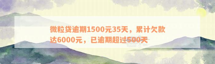 微粒贷逾期1500元35天，累计欠款达6000元，已逾期超过500天