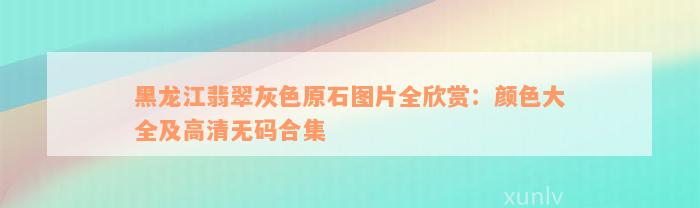 黑龙江翡翠灰色原石图片全欣赏：颜色大全及高清无码合集