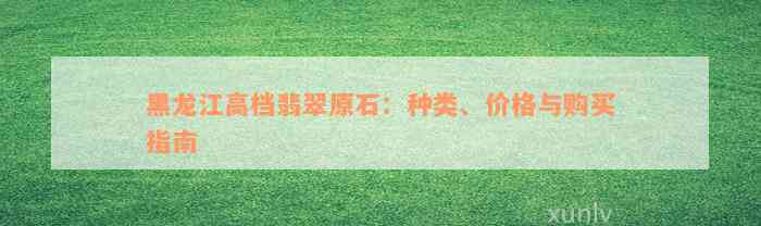 黑龙江高档翡翠原石：种类、价格与购买指南