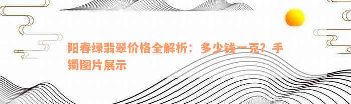 阳春绿翡翠价格全解析：多少钱一克？手镯图片展示