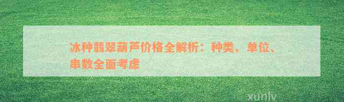 冰种翡翠葫芦价格全解析：种类、单位、串数全面考虑