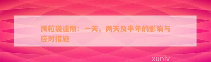 微粒袋逾期：一天、两天及半年的影响与应对措施