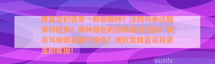 飘蓝花的翡翠一般是哪种？注胶与未注胶有何区别？哪种颜色的翡翠最不值钱？飘花与非飘花哪个更贵？来欣赏飘蓝花翡翠玉的美图！