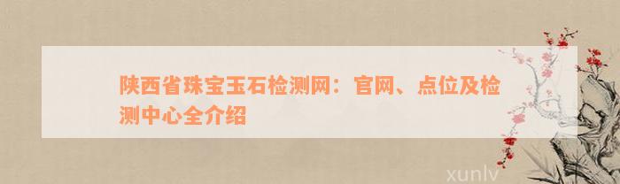 陕西省珠宝玉石检测网：官网、点位及检测中心全介绍