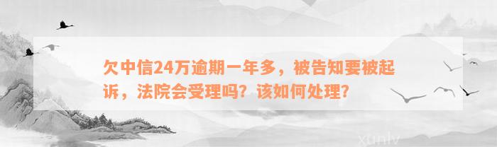 欠中信24万逾期一年多，被告知要被起诉，法院会受理吗？该如何处理？