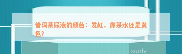 普洱茶尿液的颜色：发红、像茶水还是黄色？