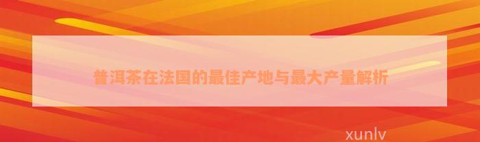 普洱茶在法国的最佳产地与最大产量解析