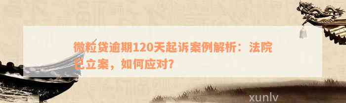 微粒贷逾期120天起诉案例解析：法院已立案，如何应对？