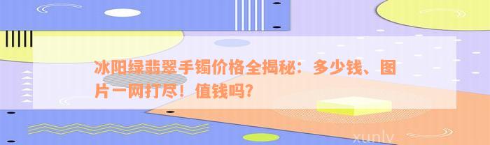 冰阳绿翡翠手镯价格全揭秘：多少钱、图片一网打尽！值钱吗？