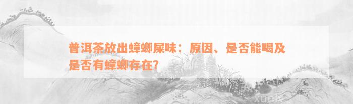 普洱茶放出蟑螂屎味：原因、是否能喝及是否有蟑螂存在？