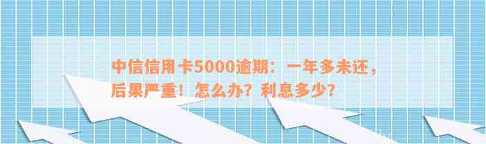 中信信用卡5000逾期：一年多未还，后果严重！怎么办？利息多少？