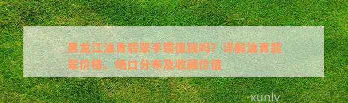 黑龙江油青翡翠手镯值钱吗？详解油青翡翠价格、场口分布及收藏价值