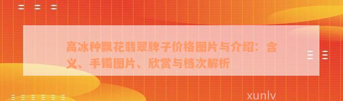 高冰种飘花翡翠牌子价格图片与介绍：含义、手镯图片、欣赏与档次解析