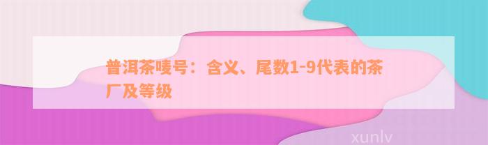 普洱茶唛号：含义、尾数1-9代表的茶厂及等级