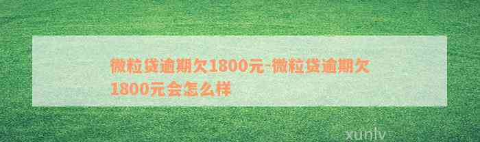 微粒贷逾期欠1800元-微粒贷逾期欠1800元会怎么样