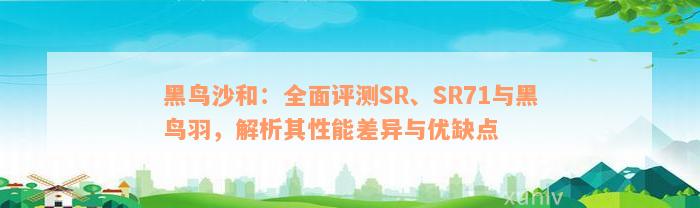 黑鸟沙和：全面评测SR、SR71与黑鸟羽，解析其性能差异与优缺点