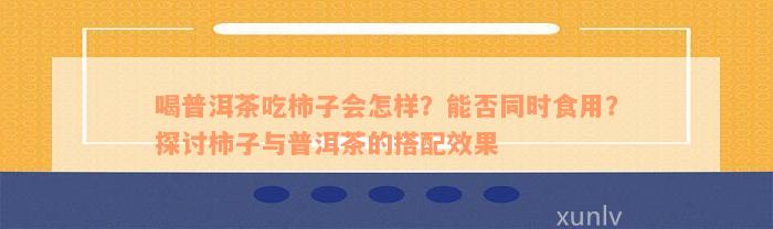 喝普洱茶吃柿子会怎样？能否同时食用？探讨柿子与普洱茶的搭配效果