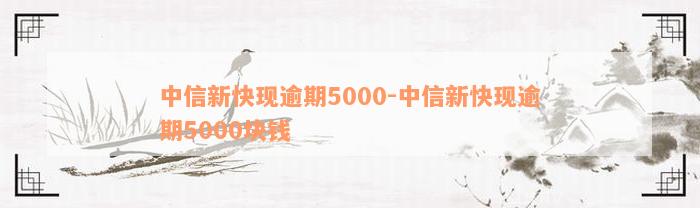 中信新快现逾期5000-中信新快现逾期5000块钱