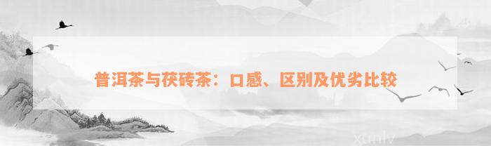 普洱茶与茯砖茶：口感、区别及优劣比较