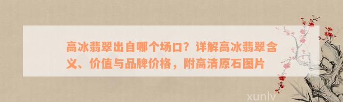 高冰翡翠出自哪个场口？详解高冰翡翠含义、价值与品牌价格，附高清原石图片