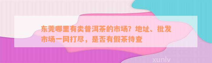 东莞哪里有卖普洱茶的市场？地址、批发市场一网打尽，是否有假茶待查