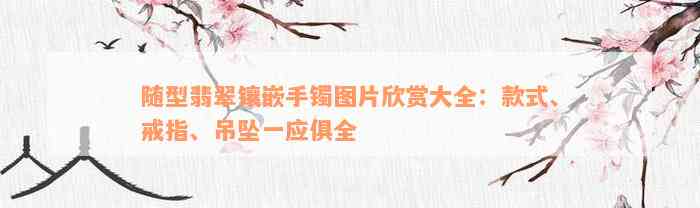 随型翡翠镶嵌手镯图片欣赏大全：款式、戒指、吊坠一应俱全