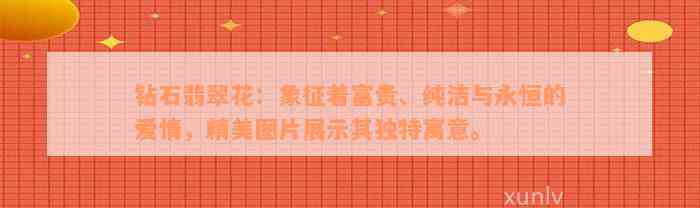 钻石翡翠花：象征着富贵、纯洁与永恒的爱情，精美图片展示其独特寓意。