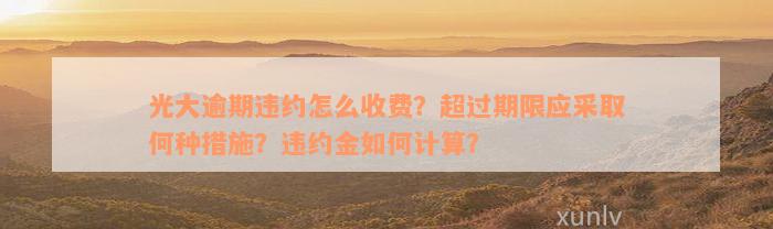 光大逾期违约怎么收费？超过期限应采取何种措施？违约金如何计算？