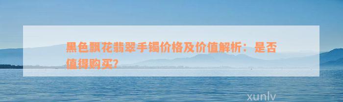 黑色飘花翡翠手镯价格及价值解析：是否值得购买？