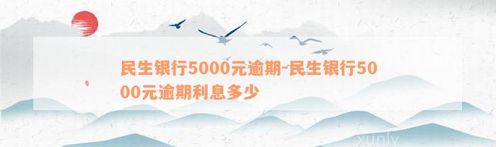 民生银行5000元逾期-民生银行5000元逾期利息多少