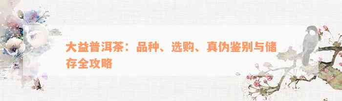 大益普洱茶：品种、选购、真伪鉴别与储存全攻略