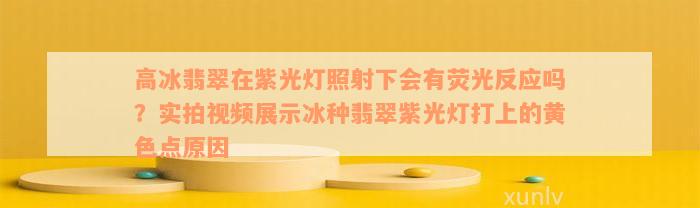 高冰翡翠在紫光灯照射下会有荧光反应吗？实拍视频展示冰种翡翠紫光灯打上的黄色点原因