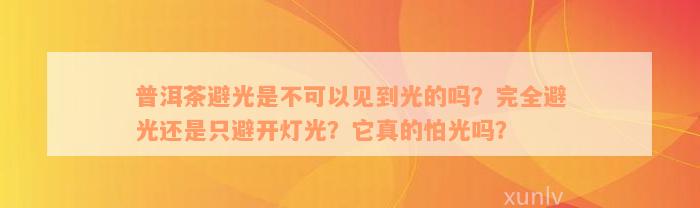 普洱茶避光是不可以见到光的吗？完全避光还是只避开灯光？它真的怕光吗？