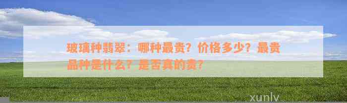 玻璃种翡翠：哪种最贵？价格多少？最贵品种是什么？是否真的贵？