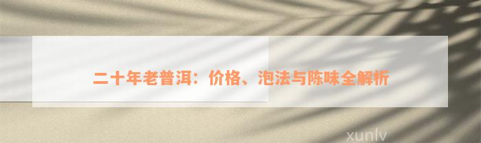 二十年老普洱：价格、泡法与陈味全解析