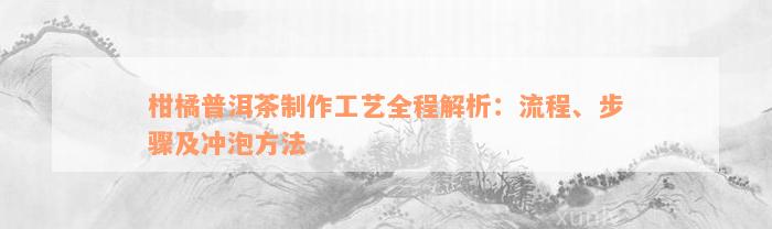 柑橘普洱茶制作工艺全程解析：流程、步骤及冲泡方法