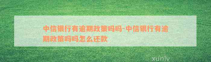 中信银行有逾期政策吗吗-中信银行有逾期政策吗吗怎么还款